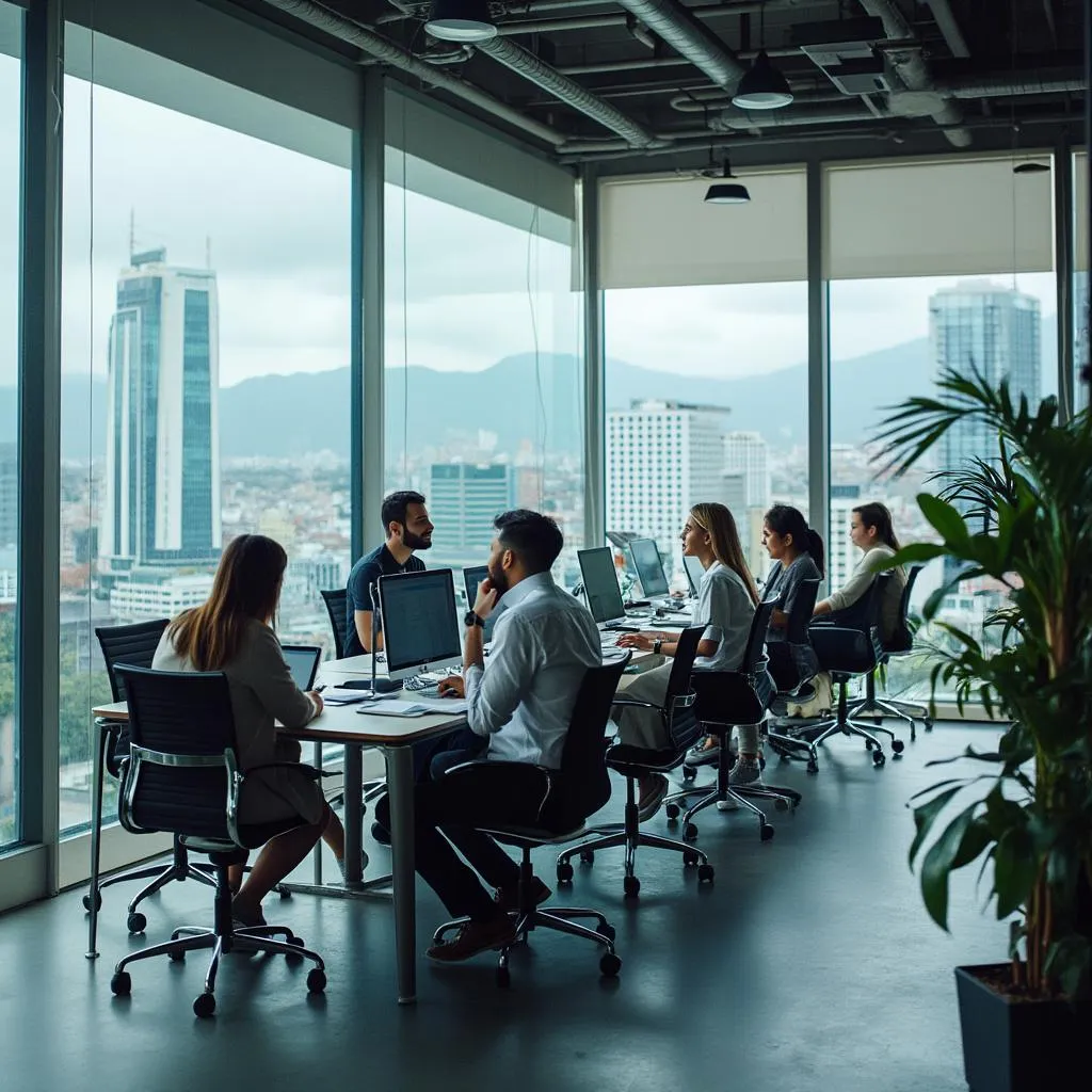Oficina corporativa moderna de FinanzasColombia