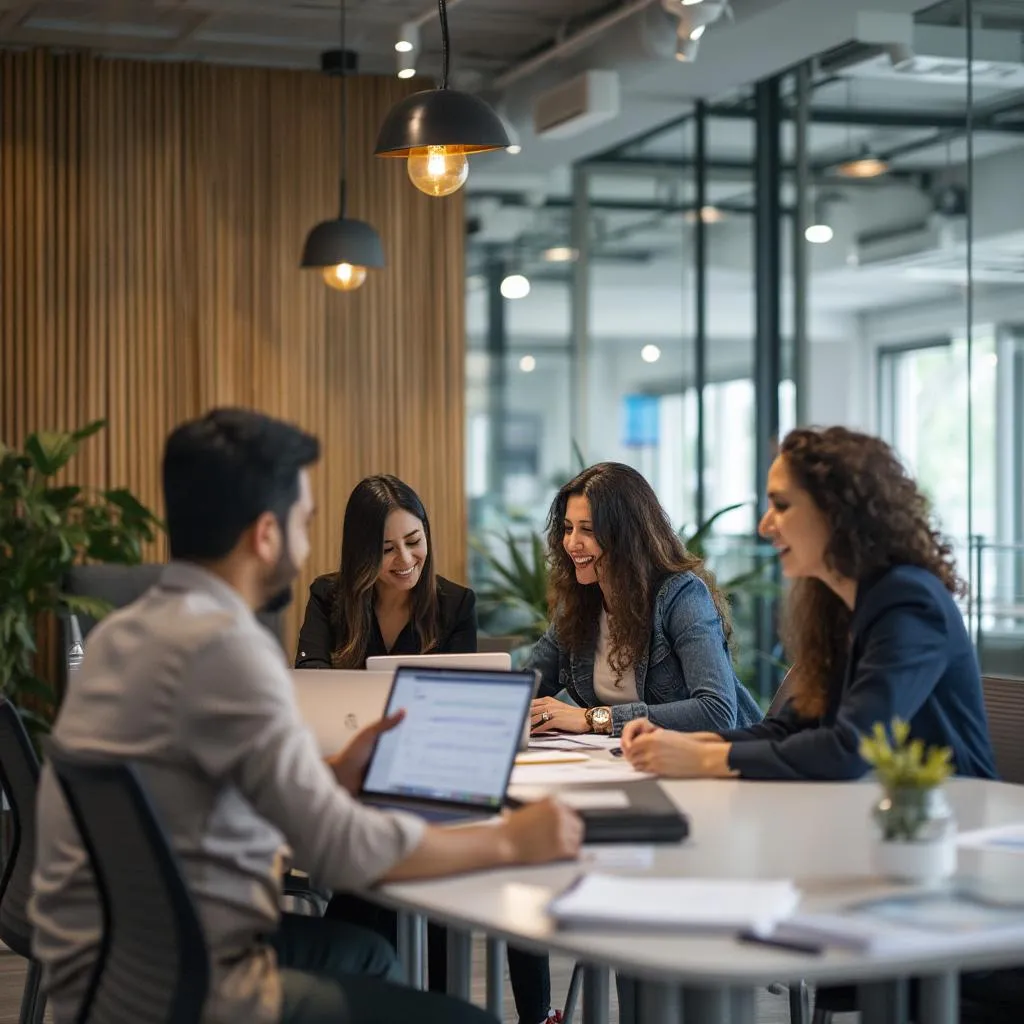 Equipo financiero trabajando